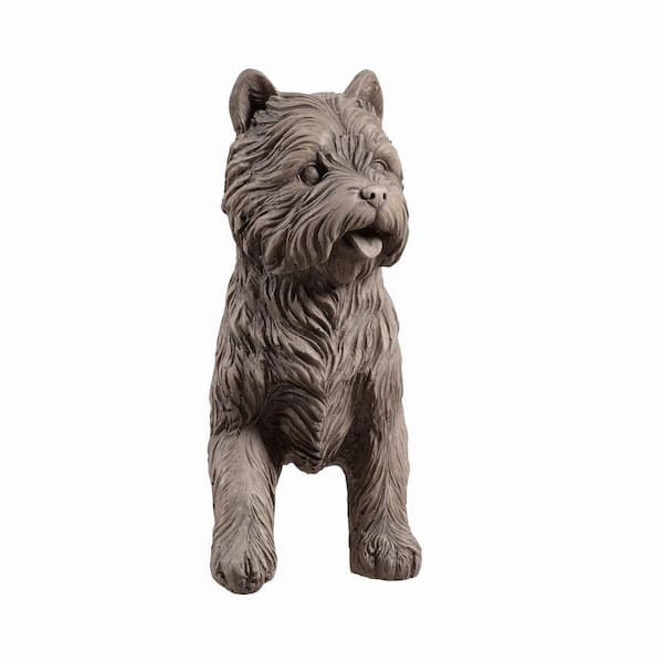 HI-LINE GIFT LTD Cairn Terrier Garden Statue Gray Life Size Home Yard Decor