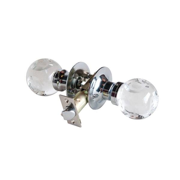 Krystal Touch of NY Abc Clear Crystal Chrome Passive Door Knob with LED Mixing Lighting Touch Activated