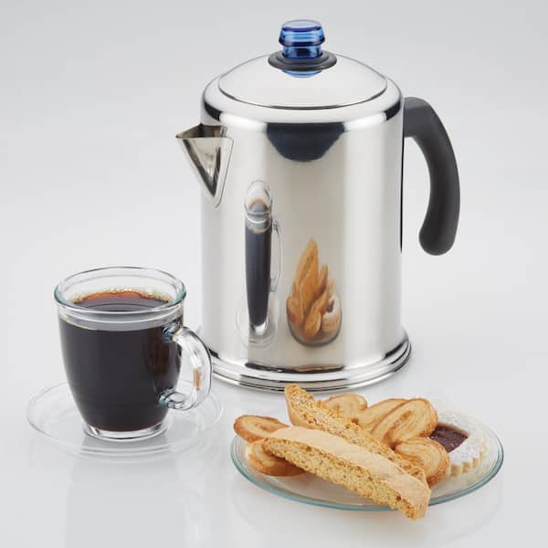 Vintage Chrome Coffee Pot FCP 280 Farberware Coffee Percolator Farberware  Superfast Automatic Coffeemaker 