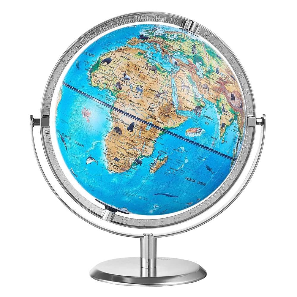 Afoxsos 13.38 in. x 10 in. Interactive AR World Globe with LED