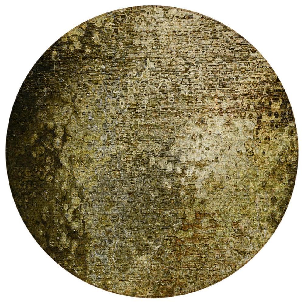 Brown 8 ft. Round Woven Border Round Indoor/Outdoor Area Rug price history on PriceWatchPro