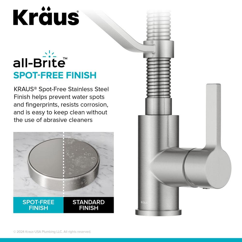Britt Spot-Free Stainless Steel Commercial Style Pull-Down Kitchen Faucet