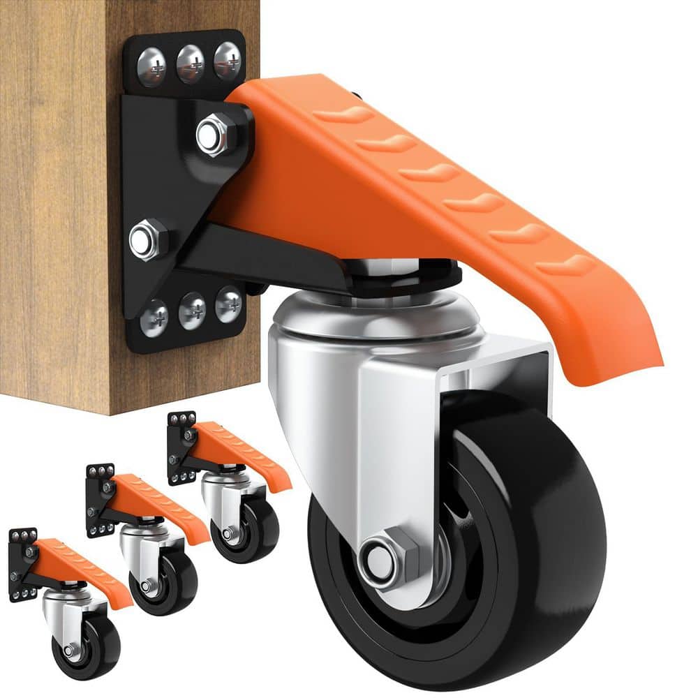 4-Pack Heavy Duty 3 in. Urethane Swivel Retractable Side Mount Workbench Caster Wheels Kit with 920 lb. Load price history on PriceWatchPro