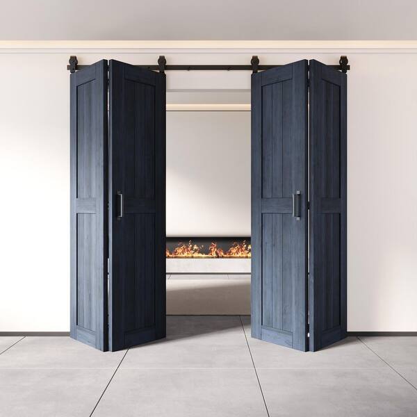 HOMACER 22 in. x 84 in. 5-in-1 Design Navy Solid Core Double Pine