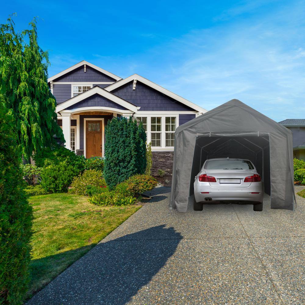 Gray 10' x 20' Heavy Duty Outdoor Carport Tent