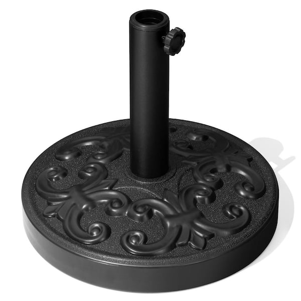 30 lb. Round HDPE Resin Shell Concrete Patio Umbrella Base in Black for 1.5 in. - 1.9 in. Umbrella Poles