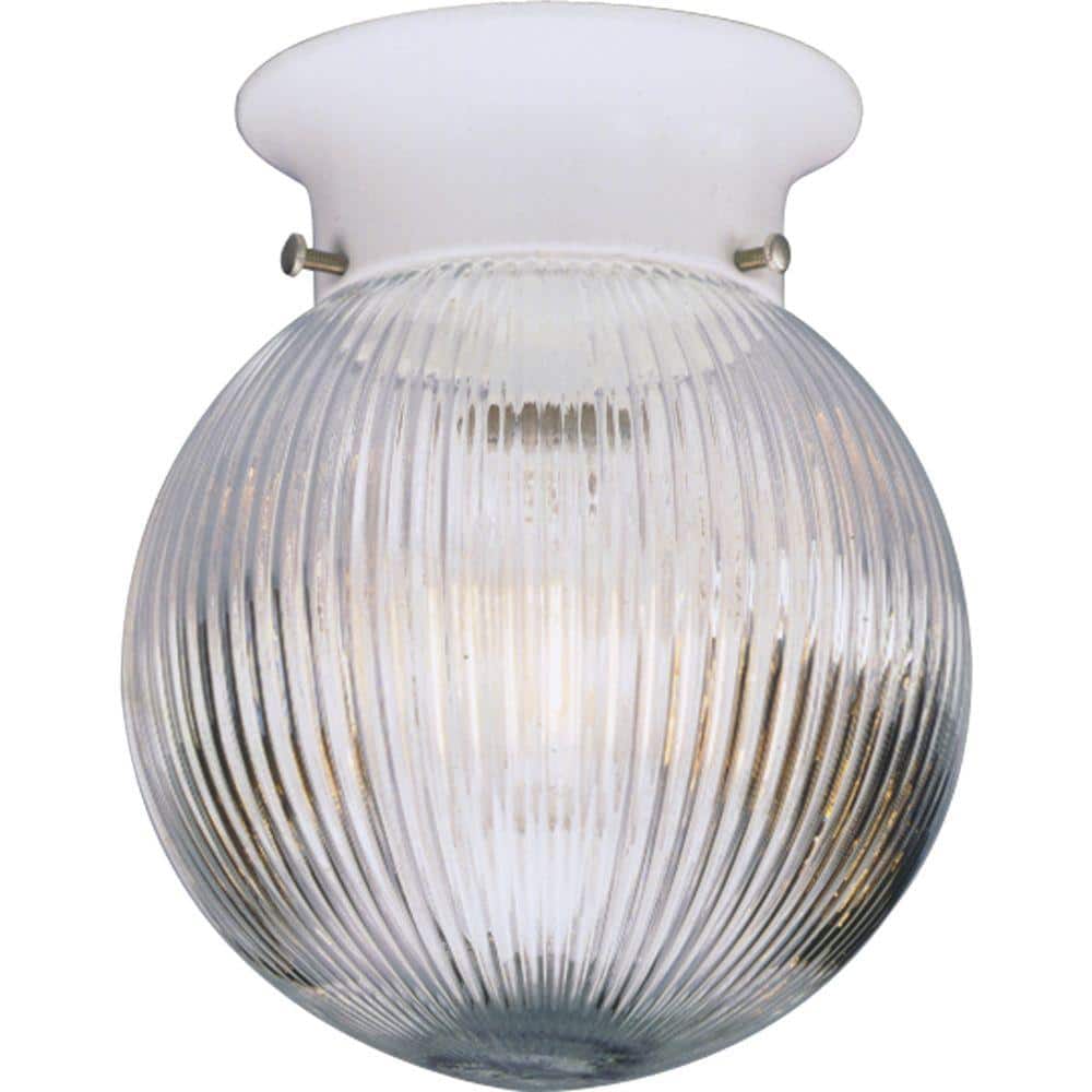 1-Light White Flush Mount with Clear Ribbed Glass price history on PriceWatchPro