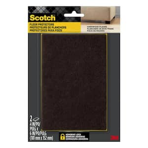 4 in. x 6 in. Brown Rectangle Surface Protection Felt Floor Pads (2-Pack)