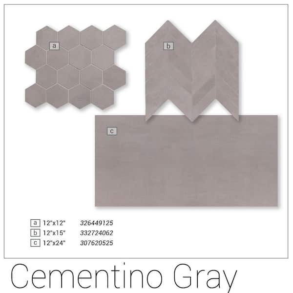 MSI Cementino 12 in. x 15 in. Matte Porcelain Mesh-Mounted Mosaic