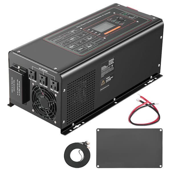 Pure Sine Wave Inverter Charger, 2000 Watts, DC 12V to AC 120V Power Inverter with LCD Display, Remote Control