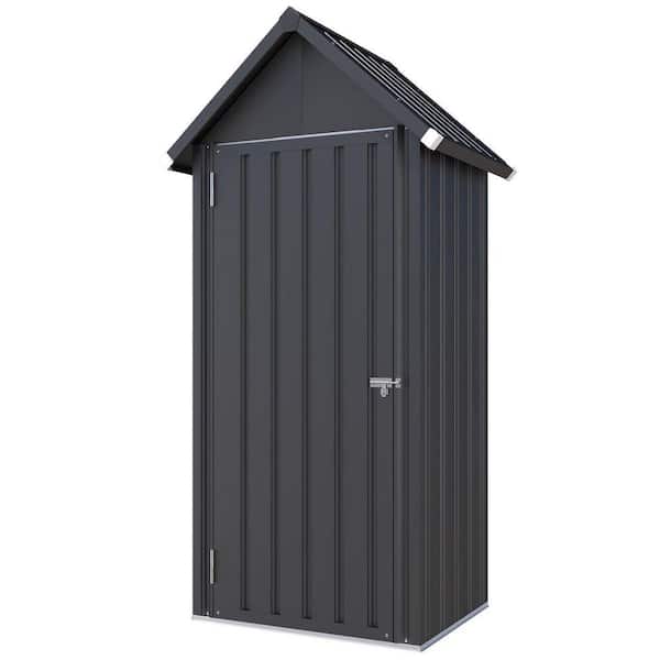 3 ft. W x 2 ft. D Dark Grey Metal Storage Shed Cabinet with Shelves for Garden (6 sq. ft. )