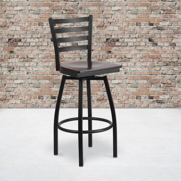 Flash Furniture Hercules 32 in. Black Low Back Metal Bar Flash Furniture Hercules 32 in. Black Low Back Metal Bar