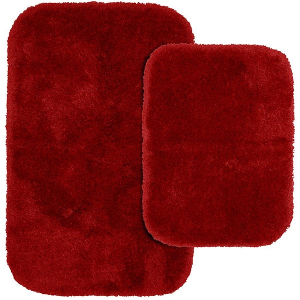 Garland Rug Finest Luxury Chili Pepper Red 21 in. x 34 in. Washable Bathroom 2-Piece Rug Set