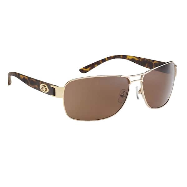 Flying Fisherman Carysfort Polarized Sunglasses Gold Tortoise Frame with Amber Lens