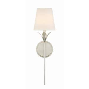 Broche 1-Light Antique Silver Wall Sconce