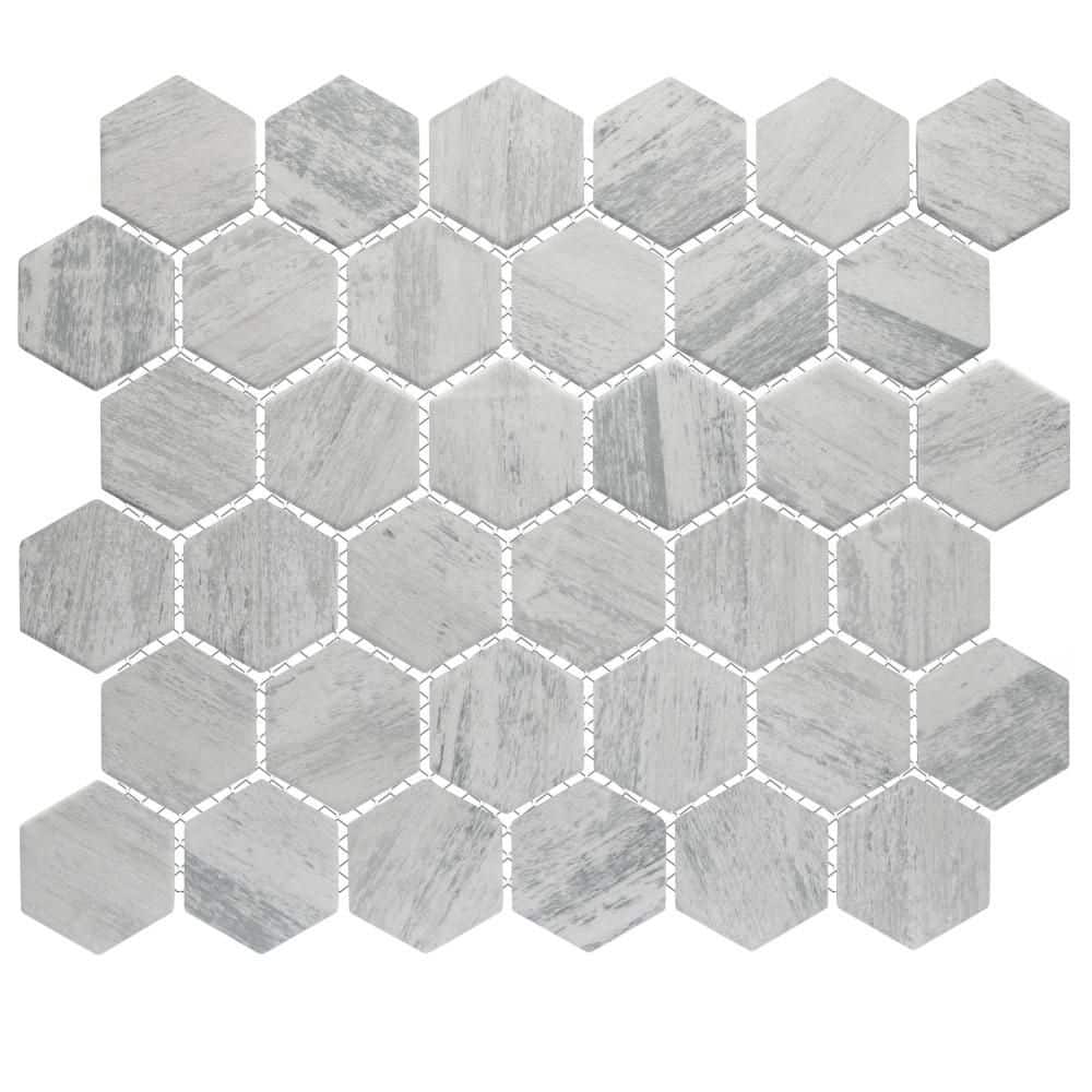 Cassis 2 in. Hex White 6 in. x 6 in. Porcelain Mosaic Take Home Tile Sample price history on PriceWatchPro