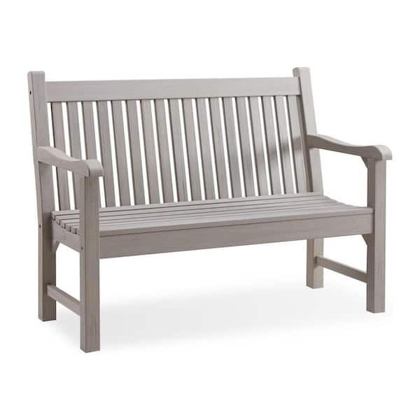 Unbranded 47 in. 2-Person Grey Plastic Outdoor Bench