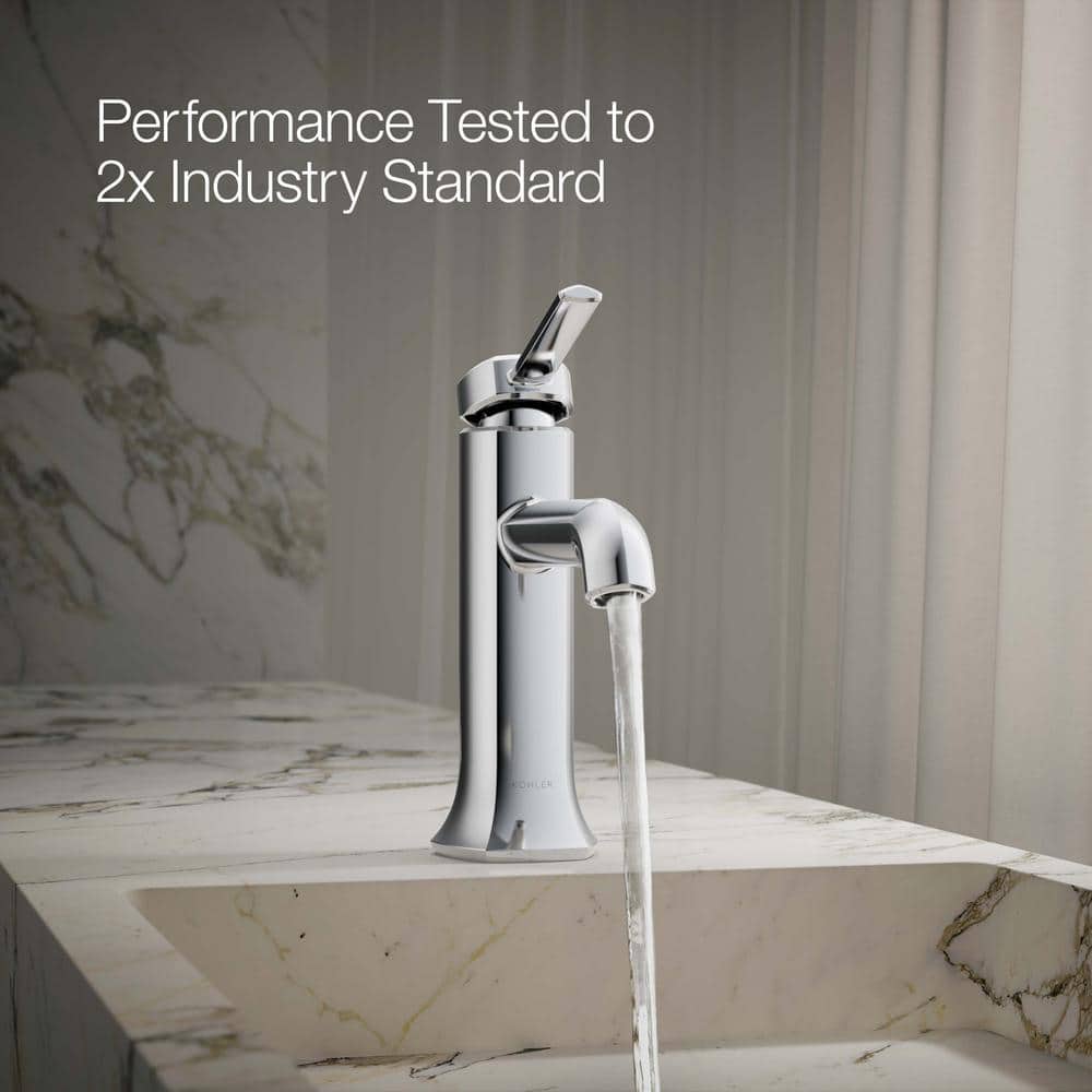 Polished Chrome Single-Handle Bathroom Sink Faucet with Drain Assembly