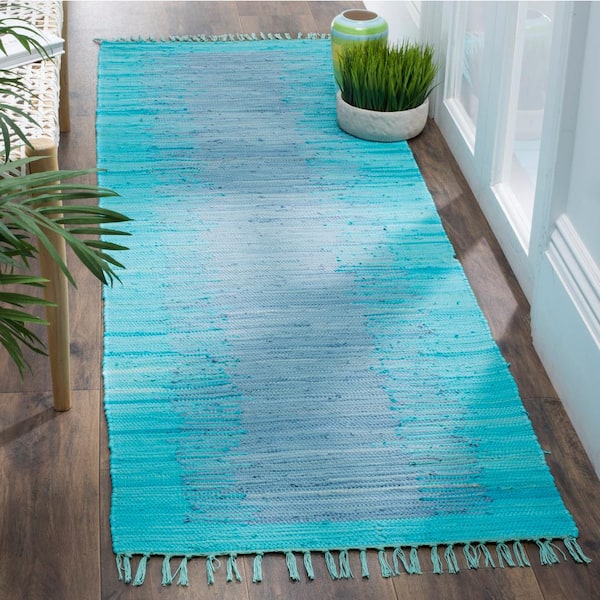 Montauk Turquoise 2 ft. x 7 ft. Solid Runner Rug