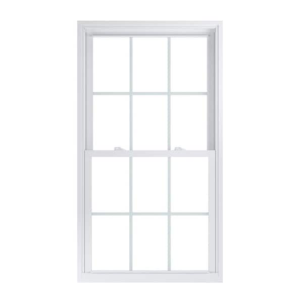 American Craftsman 33.5 in. x 60.25 in. 70 Pro Series Low-E2 Argon PS Glass Double Hung White Vinyl Repl Window with Grids, Screen Incl