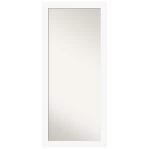 Basic White 29.5 in. W x 65.5 in. H Non-Beveled Casual Rectangle Wood Framed Full Length Floor Leaner Mirror in White