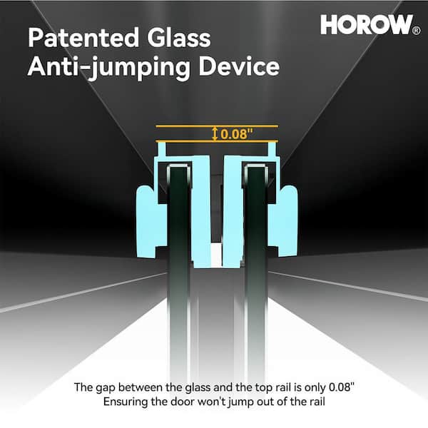 44 in. - 48 in. W x 72 in. H Double Sliding Semi-Frameless Shower Door in Matte Black with Clear Glass