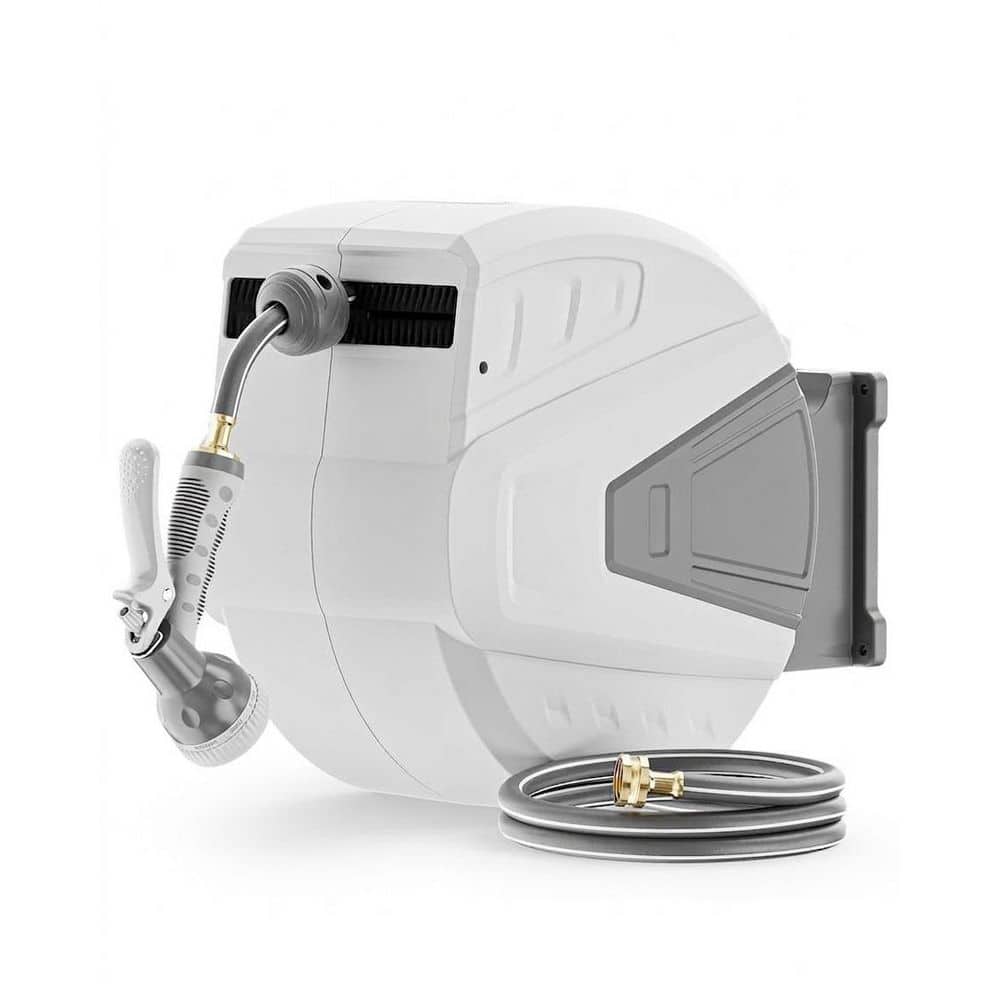 5/8 in. dia. x 100 ft. Heavy-Duty Retractable Garden Hose Reel with 9-Pattern Nozzle and 180 Degree Swivel Mount price history on PriceWatchPro