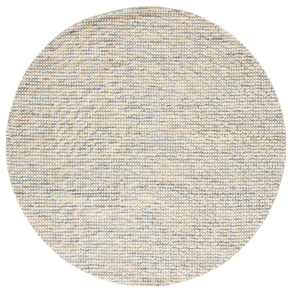 Vermont 6 ft. x 6 ft. Dark Gold/Blue Knitted Round Area Rug