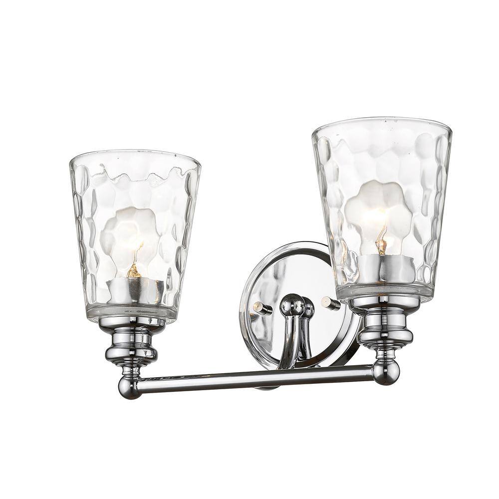 Mae Chrome Cylinder Vanity Light 14.25" Dimmable Fixture
