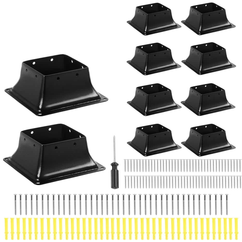 "10 Pcs Metal 4x4 Post Base, Inner Size 3.7""x3. 7"", Heavy Duty Powder-Coated" price history on PriceWatchPro