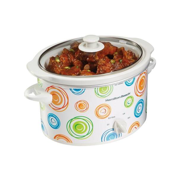 Hamilton Beach 3 Qt. Swirl Pattern Slow Cooker with Keep Warm Setting