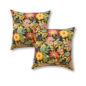 Jungle Floral Square Outdoor Throw Pillow (2-Pack)