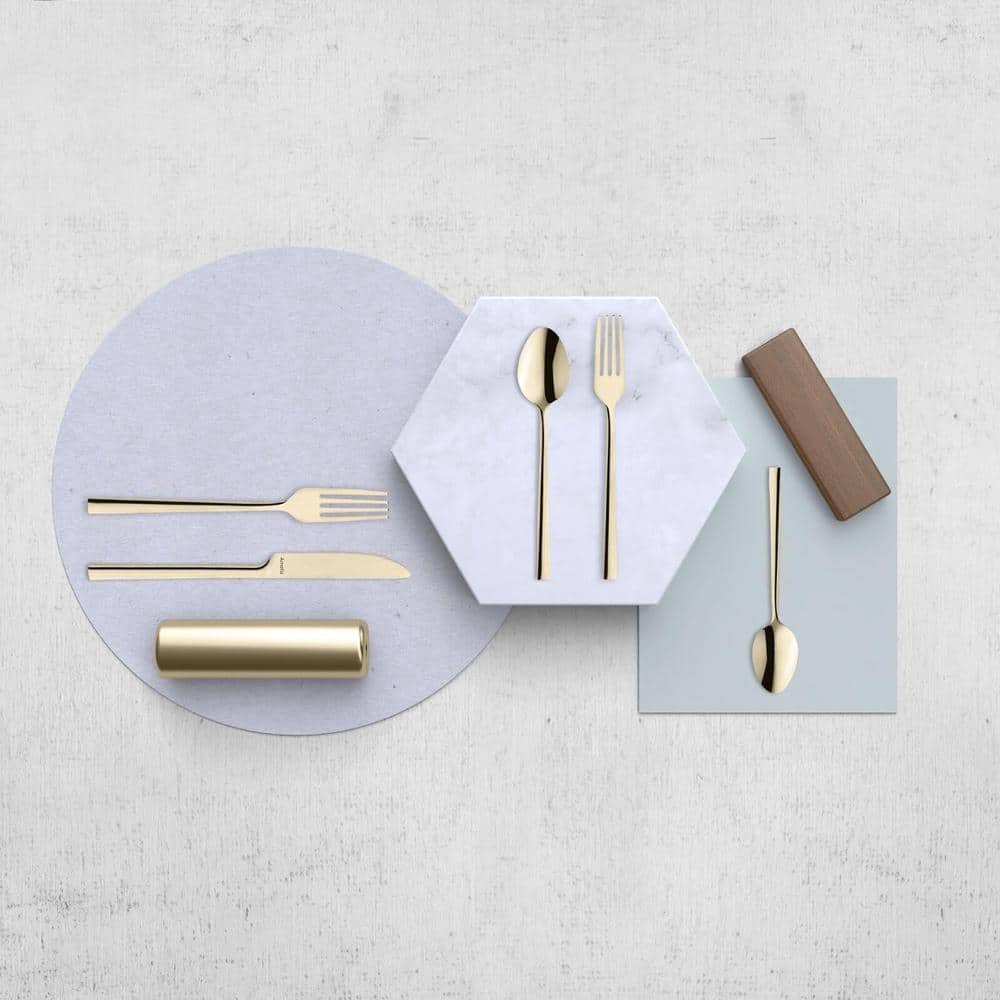 Dallas 20-Piece Stainless Steel Flatware Set in Champagne Finish