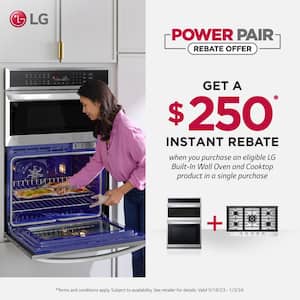 4.7 cu. ft. 29.75 W Smart Single Electric Wall Oven with True Convection InstaView Air Fry Steam in Stainless Steel