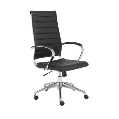 Axel High Back Office Chair in Black with Aluminum Base