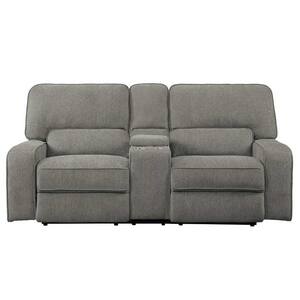 Amite 85.5 in. W Square Arm Chenille Straight Double Reclining Loveseat in Mocha Brown