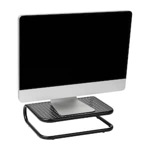 40 lb. Capacity Metal Rising Monitor Stand, Power Chord Management/Organization, Desktop or Laptop, Black