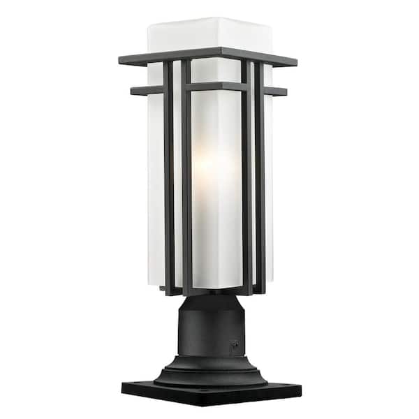 Unbranded Abbey 19.25 in. 1-Light Black Steel Hardwired Outdoor Weather Resistant Pier Mount Light with No Bulb included