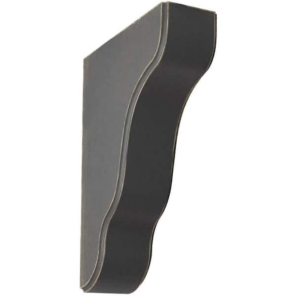 Ekena Millwork 1-3/4 in. x 7-1/2 in. x 5-1/4 in. Black Plymouth Wood Vintage Decor Bracket