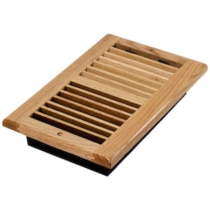 10 in. x 6 in. Red Oak Wall/Ceiling Register with Damper Box