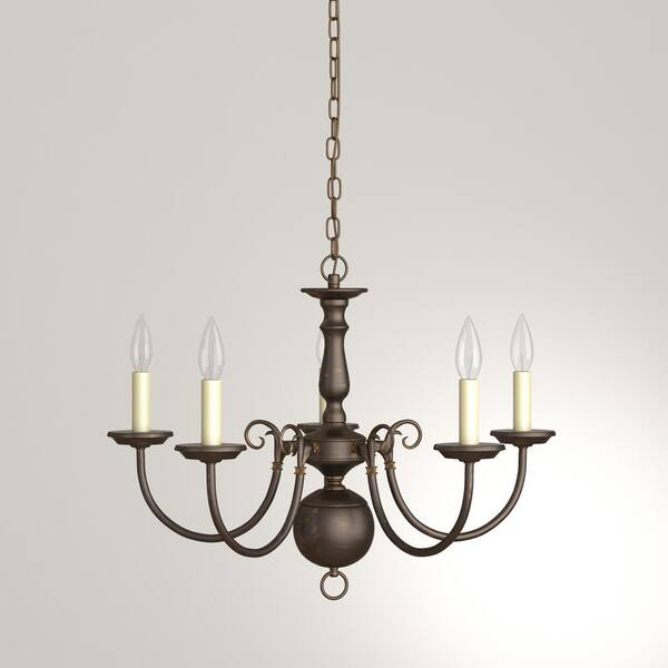 Progress Lighting Americana 5-Light Antique Bronze Traditional Chandelier