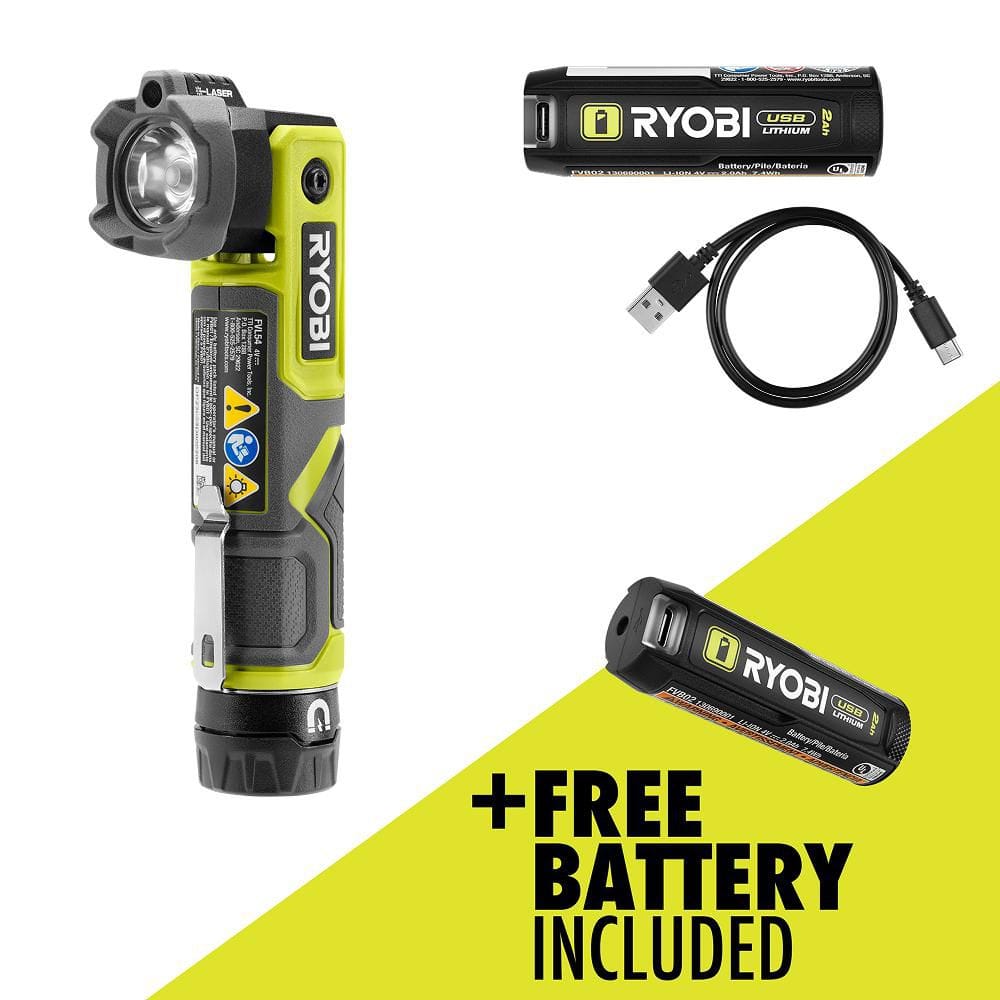 RYOBI USB Lithium Pivoting 625 Lumens Head Light Kit with