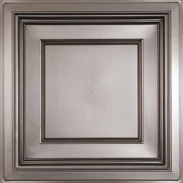 Ceilume Madison Faux Tin 2 ft. x 2 ft. Lay-in Coffered Ceiling Panel (Case of 6)