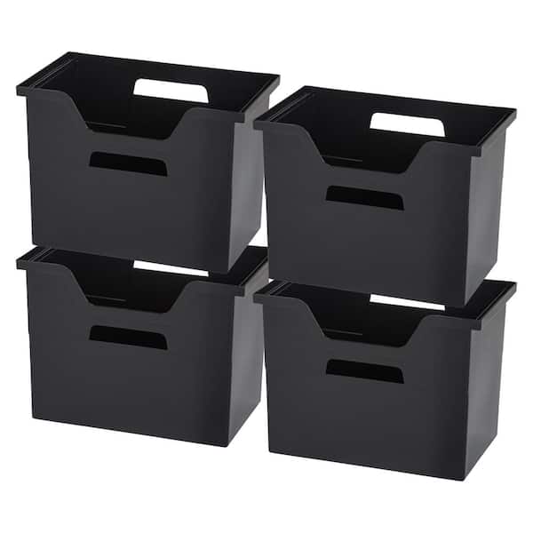 IRIS Large Desktop File Box in Black (4 per Pack) 585284 The Home Depot