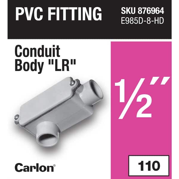 1/2 in. Sch. 40 and 80 PVC Type-LR Conduit Body (E985D-8-HD)