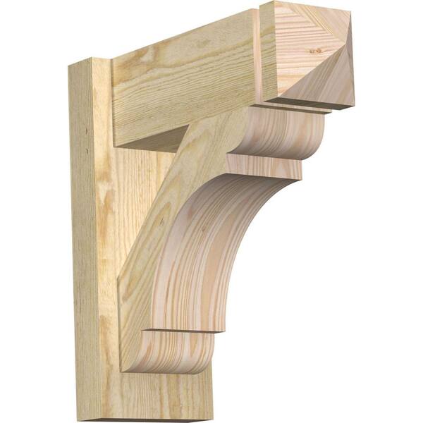 Ekena Millwork 6 in. x 16 in. x 16 in. Douglas Fir Olympic Arts and Crafts Rough Sawn Outlooker