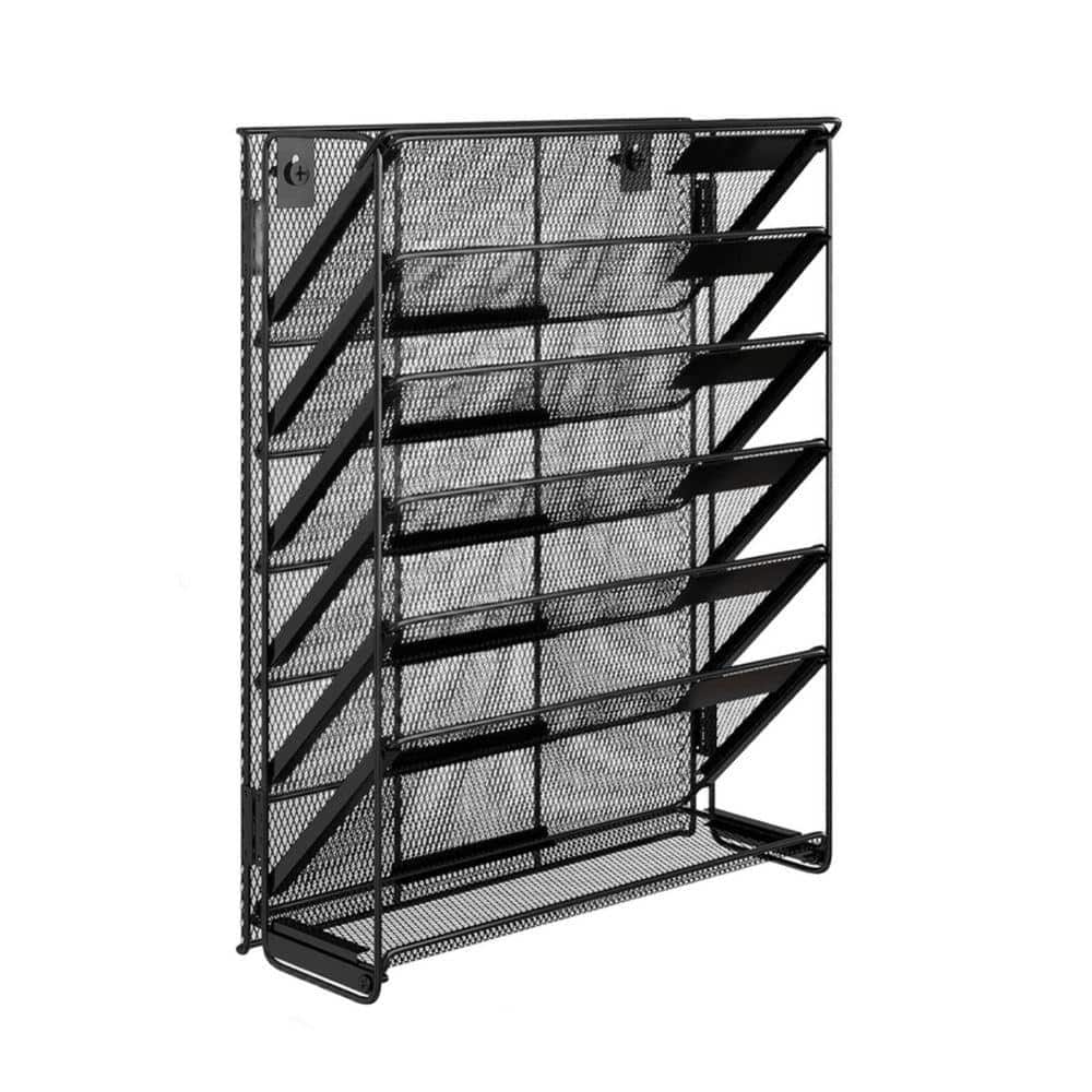 マガジンラック steel mesh magazine rack anonymousdesign 15 in. H x 13.4 in. W Black Metal Hanging Wall Mounted Magazine