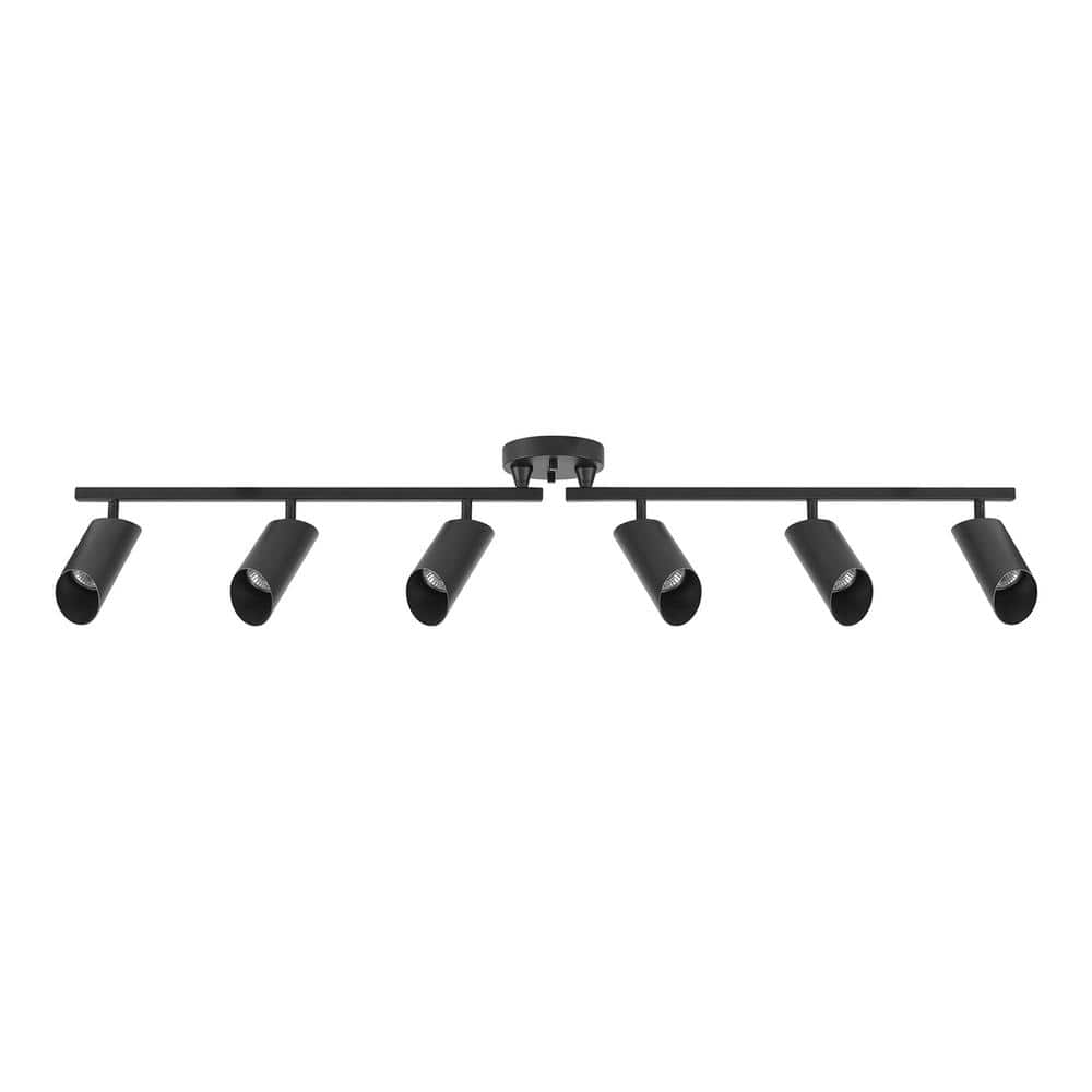Modern Matte Black 46" Metal 6-Light Ceiling Track Fixture