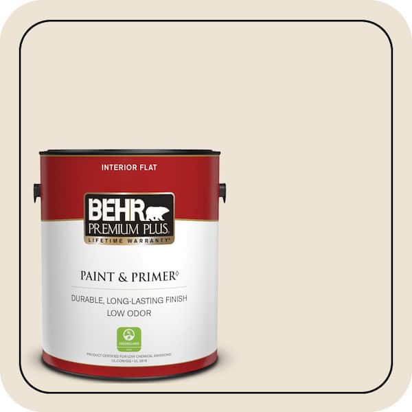 BEHR PREMIUM PLUS 1 gal. #QE-09 Pavillion Flat Low Odor Interior Paint & Primer