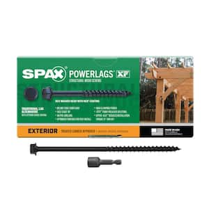1/4 in. x 6 in. Black Powerlags XF Exterior 3/8 in. Hex Drive Hex Head Structural Wood Lag Screws (50 Pieces)